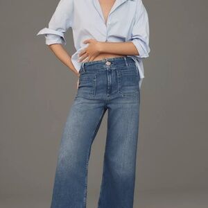 Anthropologie (Maeve) Collette cropped wide leg denim pant, sz 28